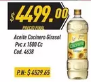 Cocinero - Aceite  Girasol Pvc x 1500 Cc Cod. 4638