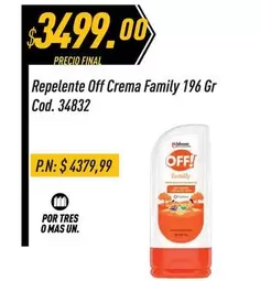Off - Repelente  Crema Family 196 Gr Cod. 34832