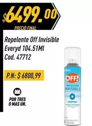 Off - Repelente Invisible Cod. 47712