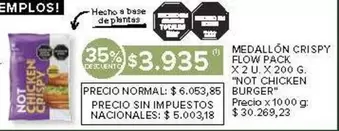 Flow - MEDALLÓN CRISPY FLOW PACK "NOT CHICKEN BURGER"