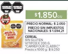 Carrefour - Cereal Sin Gluten V/Tipos