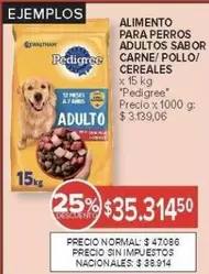 Pedigree - ALIMENTO PARA PERROS ADULTOS SABOR CARNE/ POLLO/ CEREALES