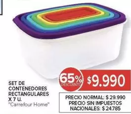 Carrefour home - SET DE CONTENEDORES RECTANGULARES