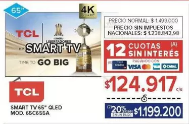 TCL - SMART TV 65" QLED MOD. 65C655A
