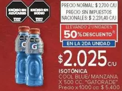 Gatorade - ISOTÓNICA COOL BLUE/MANZANA