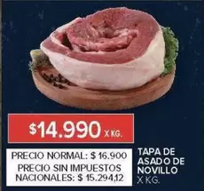 X$ - Tapa de asado de novillo