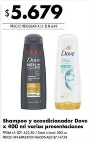 Dove - Shampoo y acondicionador