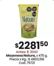Natura - Mayonesa, x 475 g.