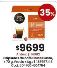 Dolce Gusto - Cápsulas de café Lungo