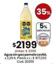 Levité - Agua sin gas pomelo