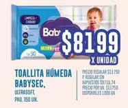 Babysec - TOALLITA HÚMEDA
