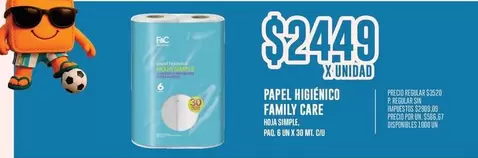 X$ - PAPEL HIGIÉNICO FAMILY CARE
