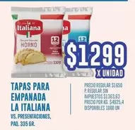La Italiana - TAPAS PARA EMPANADA