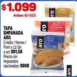 Aro - TAPA EMPANADA ARO Criolla / Horno / Freir x 12 Un