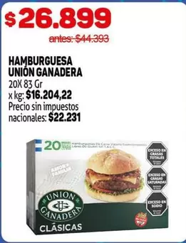 union ganadera - HAMBURGUESA