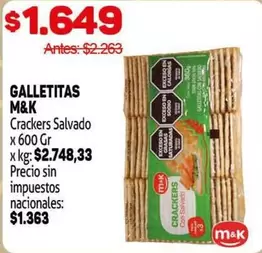 M&K - Galletitas Crackers Salvado
