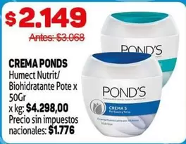 Ponds - CREMA PONDS Humect Nutrit/Biohidratante