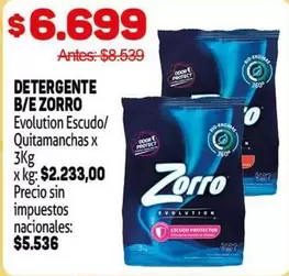 Zorro - DETERGENTE Evolution Escudo/Quitaman-chas