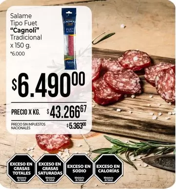 Cagnoli - Salame Tipo Fuet "" Tradicional