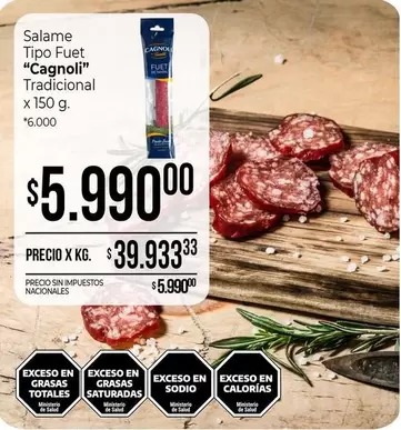 Cagnoli - Salame Tipo Fuet "" Tradicional