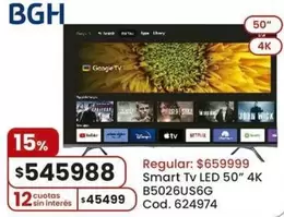 BGH - Smart Tv LED 50" 4K B5026US6G