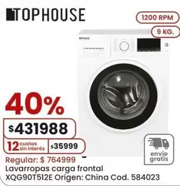 Origen - Lavarropas carga frontal XQG90T512E