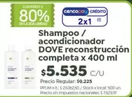 Dove - Shampoo / acondicionador reconstrucción completa
