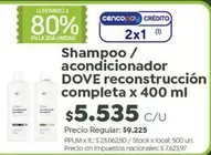Dove - Shampoo / acondicionador reconstrucción completa