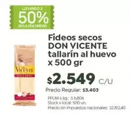 Don Vicente - Fideos secos tallarín al huevo