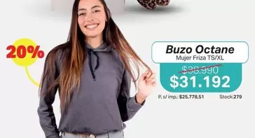 Buzo Octane Mujer Friza TS/XL