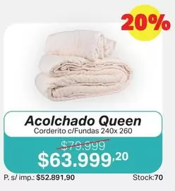 Acolchado Queen Corderito
