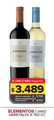 Elementos - Vino Varietales