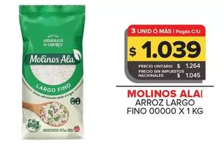 Ala - ARROZ LARGO FINO 00000 X 1 KG