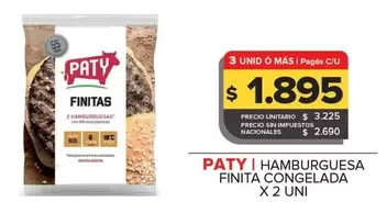Paty - Hamburguesa Finita Congelada