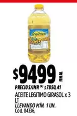 Legítimo - ACEITE LEGITIMO GIRASOL x 3 LT Cód. 84853