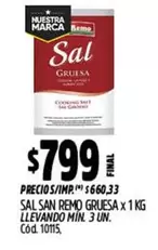 San Remo - Sal gruesa x 1 kg (Cod. 10115)