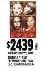 317 - TINTURA  KIT LLEVANDO MIN. 1 UN. Cód. 80634,80635,80636