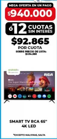 RCA - SMART TV 65" 4K LED