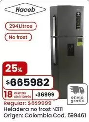 Origen - Heladera no frost N311