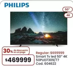 Philips - Smart Tv led 50" 4K 50PUD7309/77