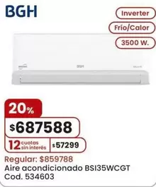 BGH - Aire acondicionado BSI35WCGT Cod. 534603
