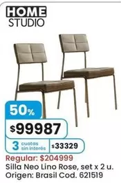 X$ - Silla Neo Lino Rose, set x 2 u. Cod. 621519