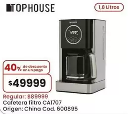 Origen - Cafetera filtro CA1707