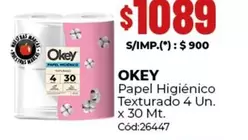 Okey - Papel Higi0999enico Texturado 4 Un. x 30 Mt. C0999d:26447