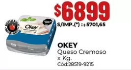 Okey - Queso Cremoso x Kg. Cód:28519-9215