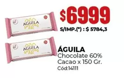 Aguila - Chocolate 60% Cacao x 150 Gr. Cód:14111