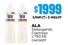 Ala - Detergente Cremoso x 750 Ml. Cód:24337