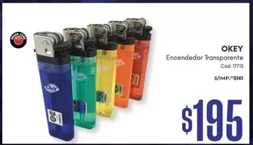 Okey - Encendedor Transparente Cod: 1715