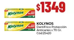 Kolynos - Dentífrico Protección Anticaries x 70 Gr. Cód:25420