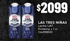 Las Tres Niñas - Leche UAT Proteina x 1 Lt. Cód:98533